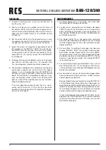 Предварительный просмотр 10 страницы RCS BAN-120 Operating Instructions Manual