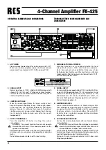 Предварительный просмотр 4 страницы RCS FX-425 Operating Instructions Manual