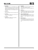 Предварительный просмотр 7 страницы RCS MA-1410B Operating Instructions Manual