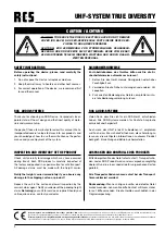 Preview for 2 page of RCS UR-416 Operating Instructions Manual