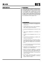 Preview for 3 page of RCS UR-416 Operating Instructions Manual