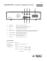 RDC Reporter D20 Operating Information & Installation Instructions preview