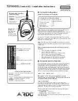 Preview for 1 page of RDC TX790CID Installation Instructions