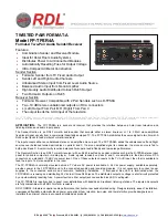 Preview for 1 page of RDL FLAT-PAK FP-TPSR4A Quick Start Manual