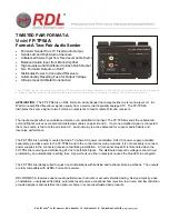RDL FP-TPS4A Quick Start Manual preview