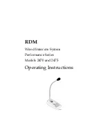 Preview for 1 page of RDM 2470 Operating Instructions Manual