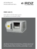 RDZ RNW 600 CS Instructions For Installation And Use Manual preview