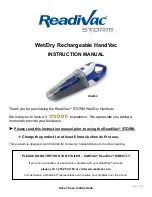 Preview for 1 page of ReadiVac Storm RH2000 Instruction Manual