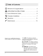 Preview for 2 page of Real Flame Ignite  RF XLF100 Owner'S Manual