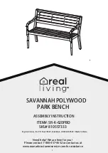 Preview for 1 page of real living SAVANNAH POLYWOOD SR-K-620PBD Assembly Instruction