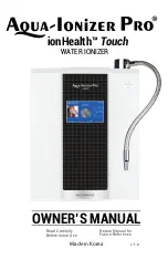 Real Spirit Aqua-Ionizer Pro ionHealth Touch Owner'S Manual preview