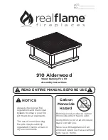 Preview for 1 page of RealFlame 910 Alderwood Assembly Instructions Manual