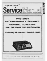 Предварительный просмотр 1 страницы Realistic PRO-2004 Service Manual