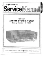 Realistic TM-1001 Service Manual preview