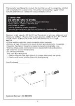 Preview for 2 page of realspace Caldell 231-009 Assembly Instructions And Warranty Information