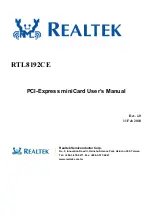 Preview for 1 page of Realtek Semiconductor RTL8192CE User Manual