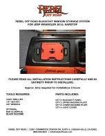 Preview for 1 page of REBEL OFF ROAD BLACKOUT WINDOW STORAGE SYSTEM Installation Instructions Manual