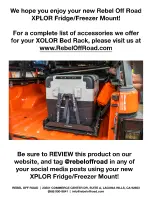 Предварительный просмотр 6 страницы REBEL OFF ROAD XPLOR BED RACK FRIDGE/FREEZER MOUNT Installation Instructions Manual