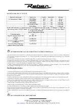 Preview for 4 page of REBER 9750 N User’S Reference: Use And Maintenance