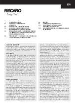 Preview for 3 page of RECARO Easy-Tech Instructions For Use Manual