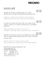 Preview for 3 page of RECARO EASYLIFE Instruction Manual