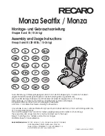 RECARO Monza Assembly And Usage Instructions preview