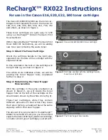 Preview for 1 page of ReChargx RX022 Instructions Manual