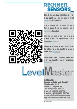 Preview for 1 page of Rechner Sensors LevelMaster Adjusting Instructions