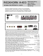 Reckhorn A-403 User Manual preview