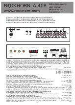 Preview for 1 page of Reckhorn A-409 User Manual