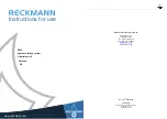 Preview for 1 page of RECKMANN RF90 Instructions For Use Manual