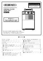 Preview for 1 page of RECORD MATE STOKYO RM-1 Manual