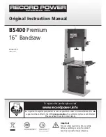 Record Power BS400 Premium Original Instruction Manual preview