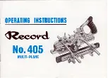 Record Ridgway Tools 405 Operating Instructions Manual preview