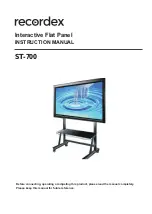 Preview for 1 page of Recordex Simplicity Touch ST-700 Instruction Manual