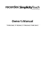 Recordex SimplicityTouch ST-650U Gen3 Owner'S Manual preview