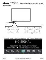 Предварительный просмотр 1 страницы Recordex SimplicityTouch Quick Reference Manual