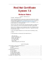 Red Hat CERTIFICATE 7.3 RELEASE NOTES Release Note preview