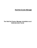 Red Hat CLUSTER MANAGER - INSTALLATION AND Administration Manual preview