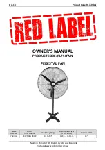 RED LABEL RL750FAN Owner'S Manual preview