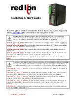 Preview for 1 page of red lion EL212 Quick Start Manual