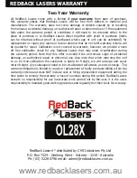 Preview for 12 page of RedBack Laser ol28x Instruction Manual