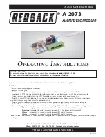 Preview for 1 page of Redback A 2073 Operating Instructions