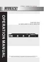 Redback A 4310 Operation Manual preview