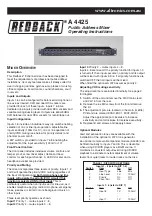 Preview for 1 page of Redback A 4425 Operating Instructions