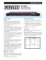 Preview for 1 page of Redback A 4425A Operating Instructions