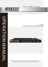 Redback A4260B Operation Manual preview