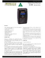 Предварительный просмотр 1 страницы Redback Q 2003 Operating Manual