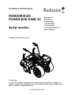 Preview for 1 page of Redexim BLEC POWER BOX RAKE 80 User Manual And Parts Book