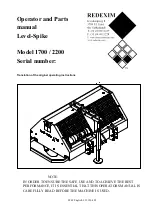 Предварительный просмотр 1 страницы Redexim Level-Spike 1700 Operator And Parts Manual